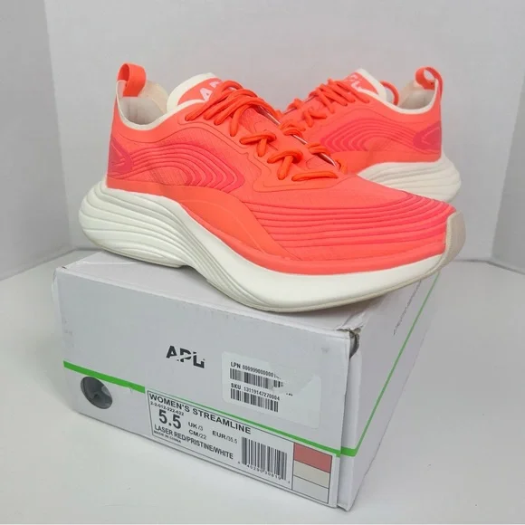 •APL• Streamline Running Jogging Athletic Shoe Laser Red/Pristine White Size 5.5